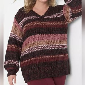 NWOT Lane Bryant Heavyweight Striped Sweater Sz 26/28